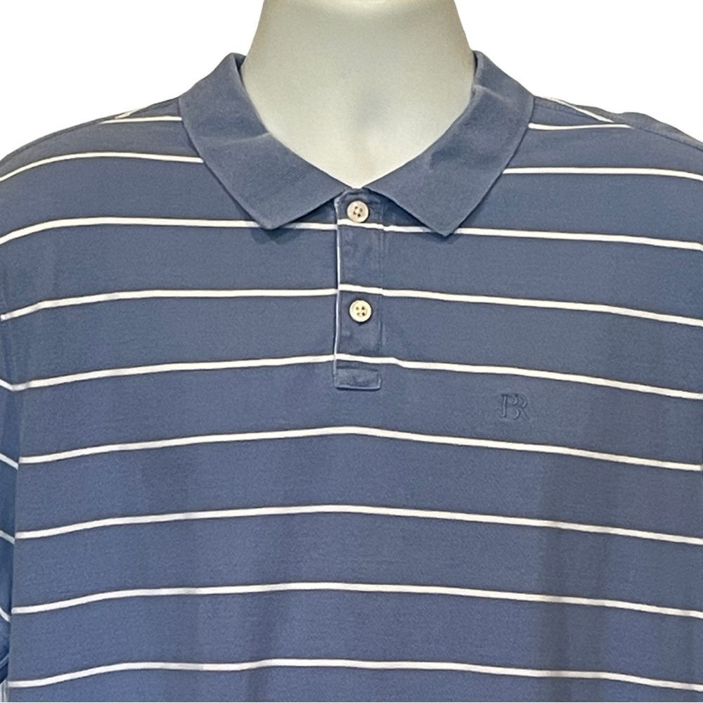 Banana Republic Men's Polo in Blue with White Stripes Size XL - Picture 3 of 8